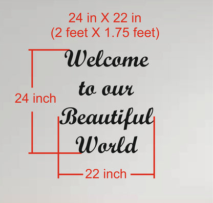 Wall Quote-2, Welcome to our Beautiful World